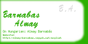 barnabas almay business card